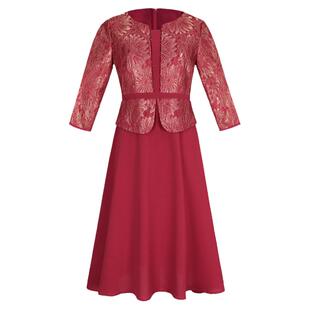 喜庆妈妈装结婚母亲礼服连衣裙喜婆婆婚宴装丈母娘婚礼服高贵岳母