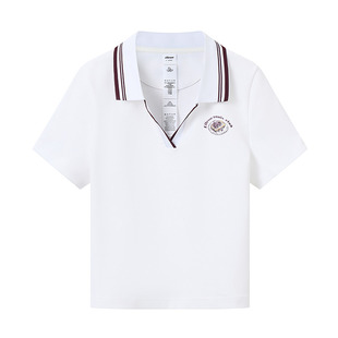 ellesse小贝壳26春新品网球服运动撞色修身复古印花polo短袖女