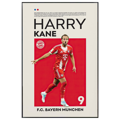 拜仁慕尼黑海报足球运动员墙面艺术装饰画客厅沙发哈里凯恩挂画