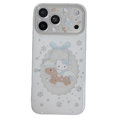 冬日雪花小马猫咪适用苹果手机壳