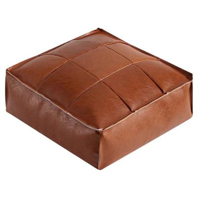 地上坐墩美式复古油蜡皮蒲团