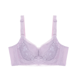 小胸显大强塑形四排扣聚拢侧收副乳矫正刺绣内衣女上托防下垂透气