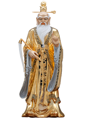 纯铜鎏金太上老君神像供奉摆件