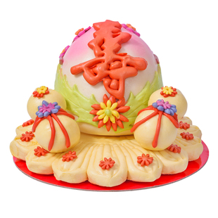 寿桃馒头老人生日祝寿礼物贺寿礼品上供过寿布置中式蛋糕糕点寿礼