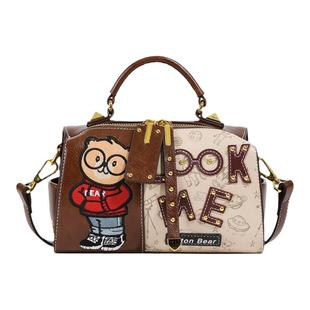 北包包卡通波士顿枕头包百搭大容量小众气质手提包休闲单肩斜挎包