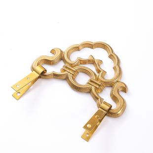 中式挂钩仿古纯黄铜牌匾额挂画托相框强力承重墙壁挂画相框钩