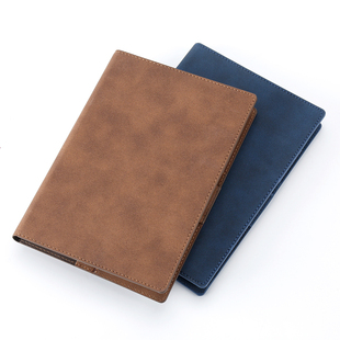 商务皮面笔记本子文具软皮本记事本多功能插名片线装本礼品套装工作会议公司开业促销活动实用封面可定制logo