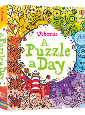 Usborne A Puzzle a Day 一整年解谜活动册 366个活动 7-10岁 儿童英语趣味益智活动 迷宫字谜智力游戏 思维训练 英文原版进口图书