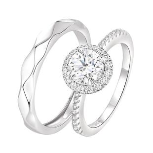 对戒莫桑钻戒指纯银对戒情侣戒指一对戒指结婚仿真一对闭口对戒