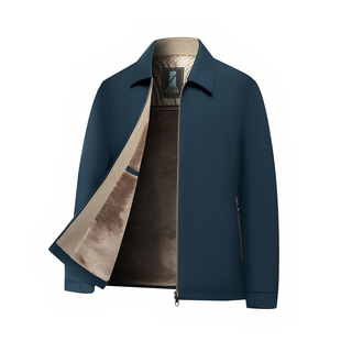 行政新款加绒加厚中老年保暖2025棉衣棉袄夹克翻领男士冬季外套秋