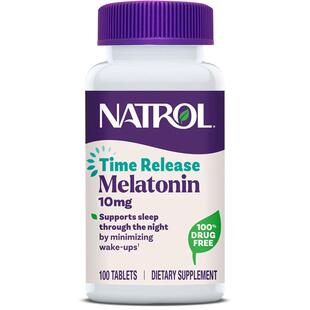 Natrol美国进口褪黑素10mg缓释片维生素b6减少夜醒官方正品100片