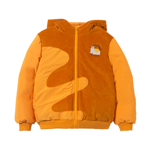 viciusss丸社男童棉服灯芯绒2025新款秋冬季儿童连帽加厚棉袄上衣