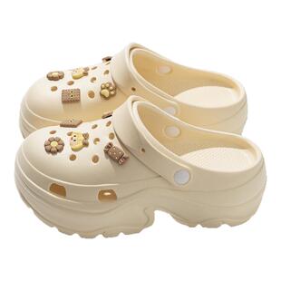 洞洞鞋女款夏季外穿2025新款网红超火厚底增高防臭外穿凉拖鞋女士