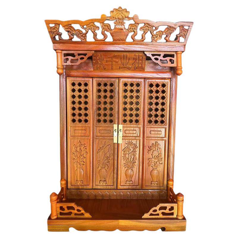 实木带门观音财神祖先排位祖龛