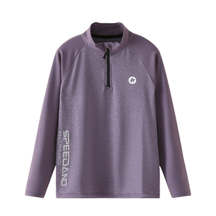 儿童t恤女童速干衣长袖运动服户外秋冬装新款立领套头男童打底衫