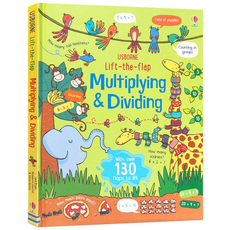 英文原版Multiplying & Dividing乘除法知识点技巧学习Usborne尤斯伯恩儿童数学早教英语启蒙认知绘本纸板翻翻书