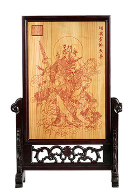 问道云澜摆件关羽手工桃木