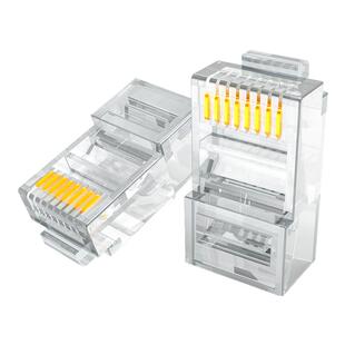 得力水晶头超五5类超六6类千兆非屏蔽网线插头家用工程网络对接头