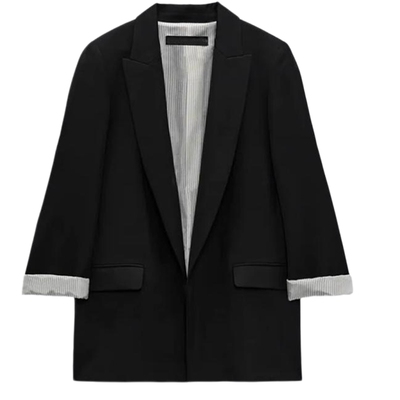 ZARLuvip查罗垂性西装黑色外套女