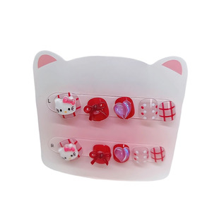 新卡通库洛米儿童穿戴甲小女孩果冻胶可拆卸美甲贴女童假指甲贴片