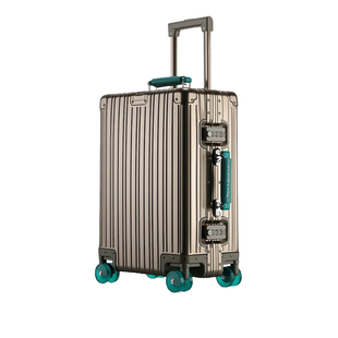 新款商务拉杆箱全铝镁合金行李箱男女复古旅行箱万向轮登机20寸