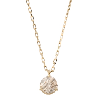 新年礼物agete/阿卡朵三爪15分18K金镶钻石项链