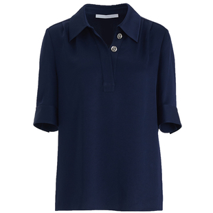 OBEG欧碧倩职业POLO领短袖衬衫女夏季通勤衬衣OL气质上衣10482069