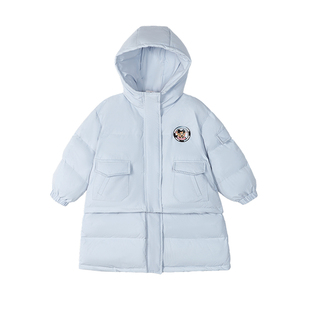 小O宝童装宝宝羽绒服女一衣两穿2025冬女童防寒服滑雪中长款外套