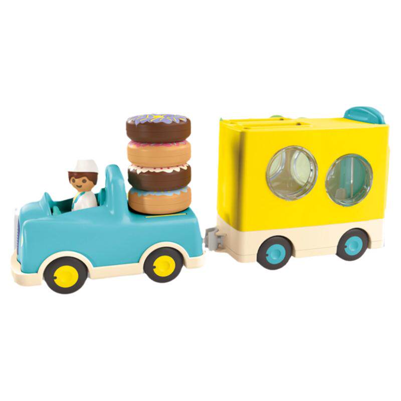 playmobil摩比世界Junior甜甜圈卡车机场大巴成长系列1岁开学礼物