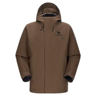 骆驼户外男装冲锋衣男款夹克外套三合一三防羽绒内胆徒步登山透气