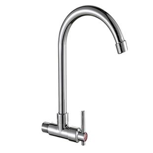 4分厨房入墙式单冷水龙头可旋转万向横式洗衣池洗手盆水龙头 家用