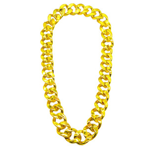 儿童大金链子道具港风网红黄金表土豪假金粗项链婴儿拍照宝宝配饰