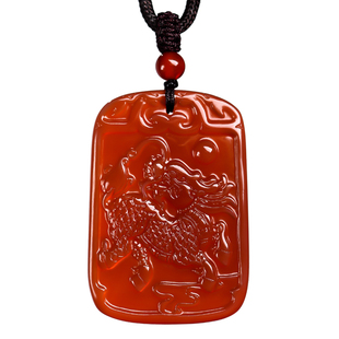 丙火丁火能量牌吊坠红玛瑙火麒麟挂件五行属火缺火补火钥匙扣项链