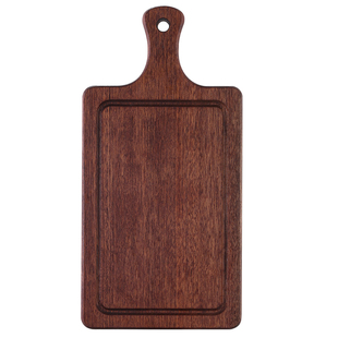 进口乌檀木牛排盘木托盘寿司板西餐厅木制牛扒餐盘长方形面包砧板