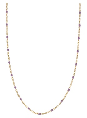 紫色珐琅圆珠钛钢项链简约百搭气质高级感波西米亚风锁骨链颈链