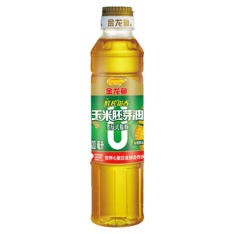 金龙鱼压榨甜香玉米油非转基因玉米胚芽油400ml/瓶家用炒菜食用油
