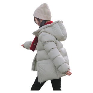 鹅小宝特价清仓 儿童短款连帽羽绒服男女童加厚白鹅绒面包服外套