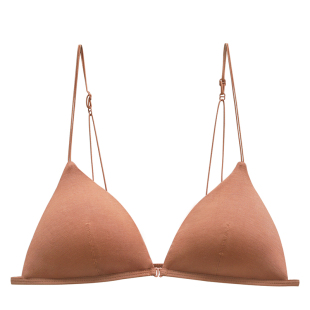 小胸细肩带平胸法式前扣内衣夏季薄款外穿细带吊带美背文胸三角杯