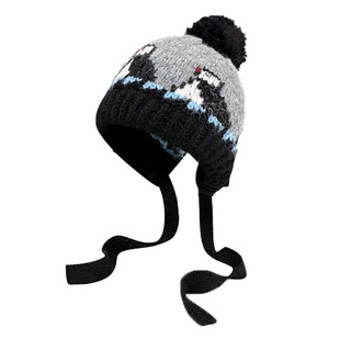 费尔岛可爱企鹅针织帽子女秋冬2025新款加厚保暖护耳雷锋帽毛线帽