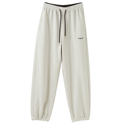 字母刺绣加绒保暖收口卫裤运动裤