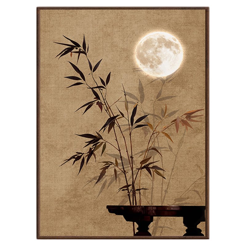 新中式竹子装饰画禅意茶室书房画