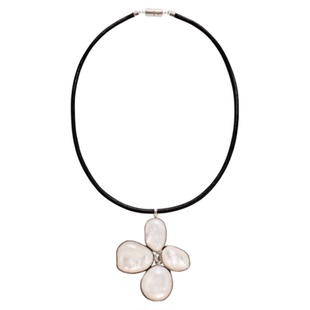 丁香花系列贝壳皮绳项链高级感毛衣链女气质白贝锁骨链