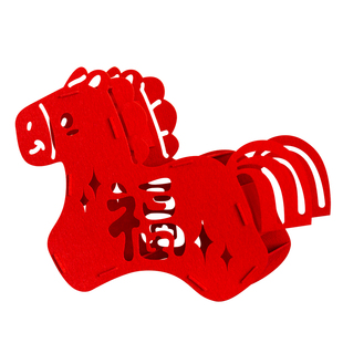 2026创意马年装饰品布艺立体过新年味摆件桌面小春节氛围场景布置