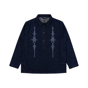 LANCER(兰寺) AW20 CELADON DENIM JACKET 图腾印花工装牛仔夹克