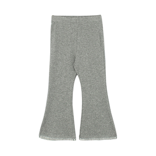 大耳象女童狗牙脚口喇叭裤2026夏季新款宝儿弹力休闲百搭薄长裤子