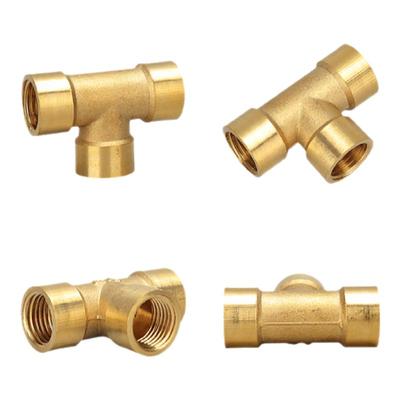 气动铜三通内丝加厚T型管通头1/2