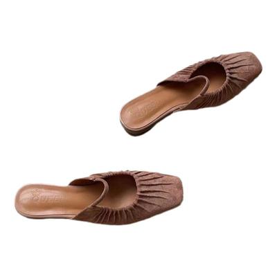 分享手工褶皱设计感包头拖鞋