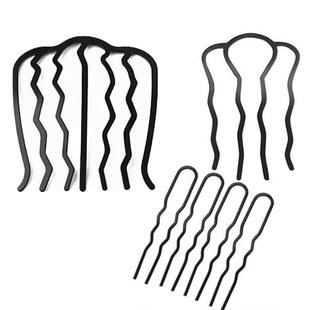 盘发器懒人哑光铁质发簪发插丸子头盘发工具U型插梳编发头饰发簪