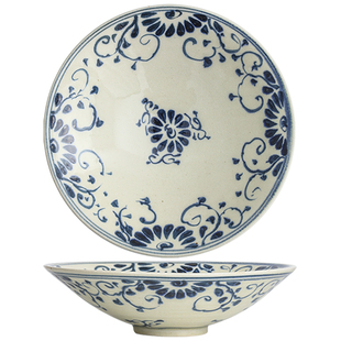 日本进口宗山窑陶瓷果盘果斗日式手绘水煮鱼肉大盛钵面汤碗沙拉碗