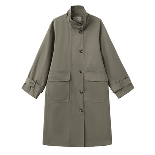 【卢昱晓同款】CUBIC 考文特花园 天丝棉经典单排扣中长款风衣